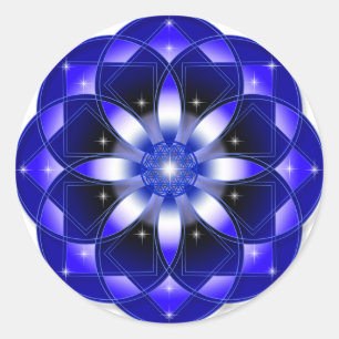 Cosmic Flower Runder Aufkleber