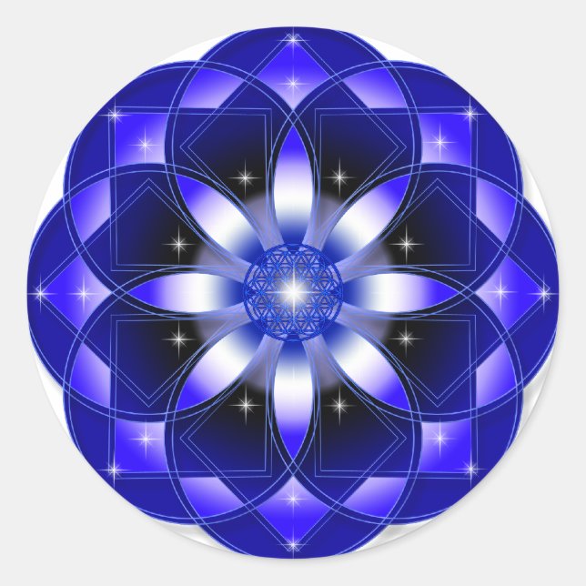 Cosmic Flower Runder Aufkleber (Vorderseite)