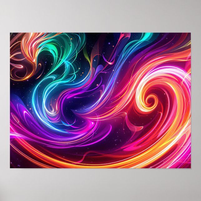 Cosmic Flowing Swirls Poster (Vorne)