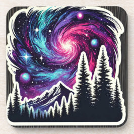 Cosmic Forest: Galaxy Meets Nature Getränkeuntersetzer
