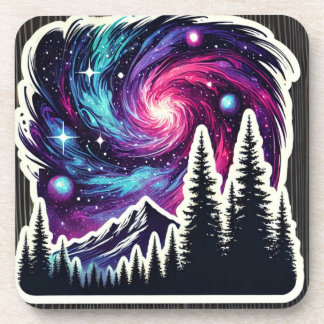 Cosmic Forest: Galaxy Meets Nature Getränkeuntersetzer