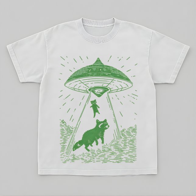 Cosmic Forest Raccoon UFO Design Tee (Von Creator hochgeladen)