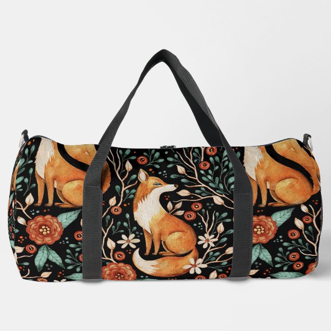 Cosmic Fox and Crescent Moons Duffle Bag (Vorderseite)