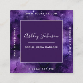 Cosmic Galaxy Futuristic Moderner Social Media Spa Quadratische Visitenkarte