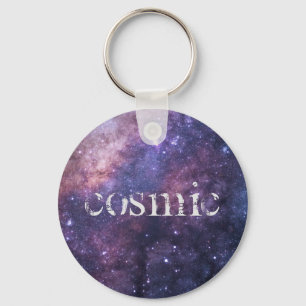 Cosmic Galaxy Outta Space Universe Blue Lilac Schlüsselanhänger
