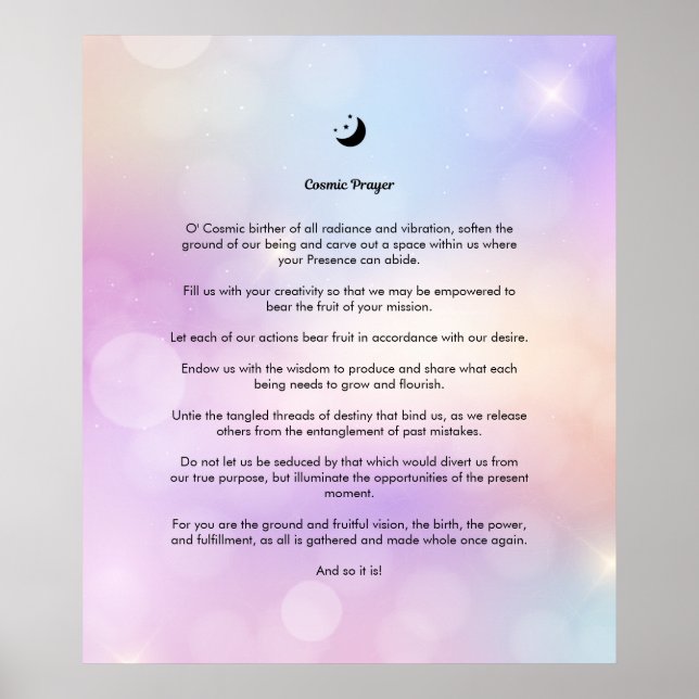 Cosmic Gebet Poster Wall Art (Vorne)
