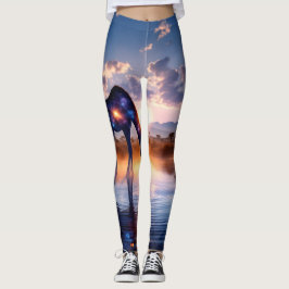Cosmic Giraffe - Afrikanische Sonnenuntergang-Legg Leggings