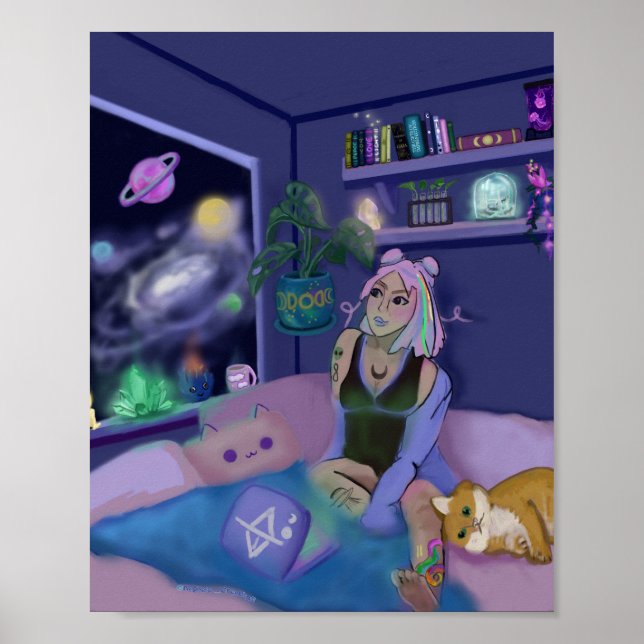 Cosmic Girl Poster Print - von Nephele (Vorne)