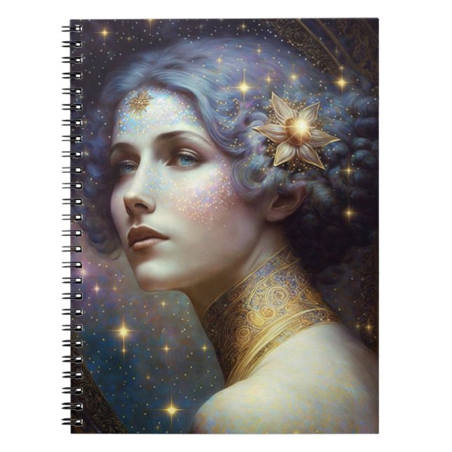 Cosmic Goddess Fantasy Art Notebook Notizblock (Vorderseite)
