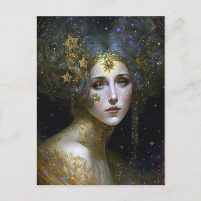 Cosmic Goddess Fantasy Art Postkarte (Vorderseite)