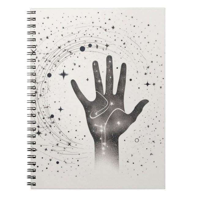Cosmic Hand in Starry Galaxy – Surreal Spiritual S Notizblock (Vorderseite)