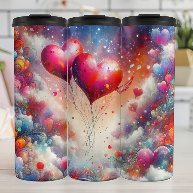 Cosmic Heart Balloon Galaxy Thermosbecher (Von Creator hochgeladen)