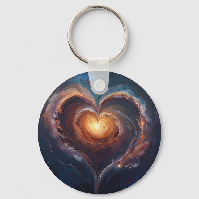 Cosmic Heart Galaxy Love Art – Universe Romance  Schlüsselanhänger (Vorderseite)