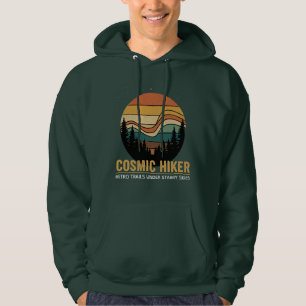 Cosmic Hiker Retro 70er Sonnenuntergang Weltraum W Hoodie