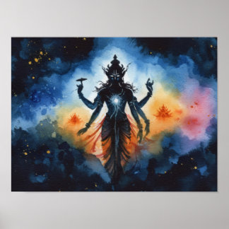 Cosmic Hindu Deity Poster - Geschenk für Meditatio