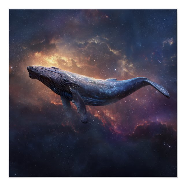 Cosmic Humpback Whale Poster (Vorderseite)