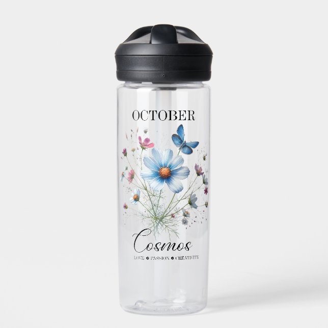 Cosmic Hydration October Birth Flower Water Bottle Trinkflasche (Vorderseite)