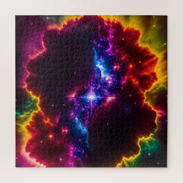 Cosmic Indigo Fantasy Cloud with Star in Center
