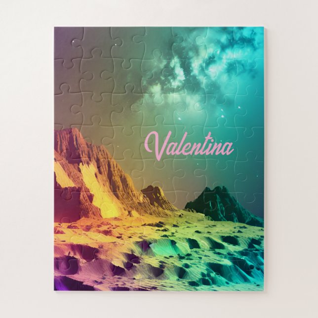 Cosmic Indigo Planet unter Phantastischem Universu (Vertikal)