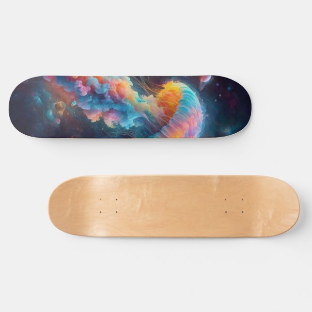 Cosmic Jellyfish Artwork Skateboard (Horizontal)