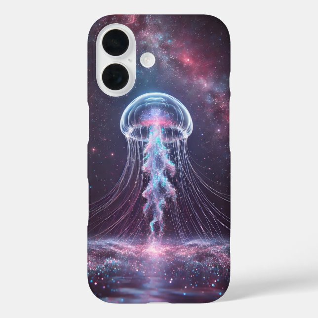 Cosmic Jellyfish iPhone 16 Hülle (Rückseite)