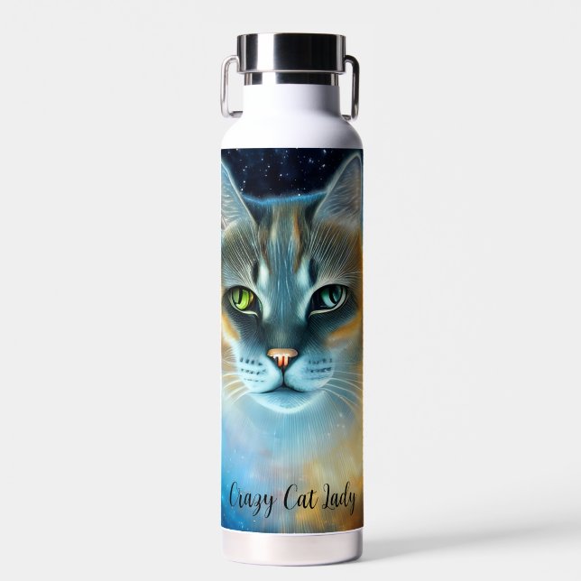 Cosmic Kitty Monogram Trinkflasche (Vorne)