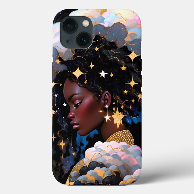 Cosmic Lady African American Fantasy Art Case-Mate iPhone Hülle (Rückseite)