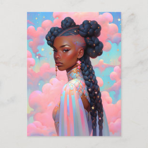 Cosmic Lady African American Fantasy Art Postkarte