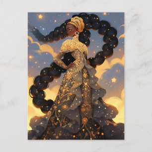Cosmic Lady African American Fantasy Art Postkarte