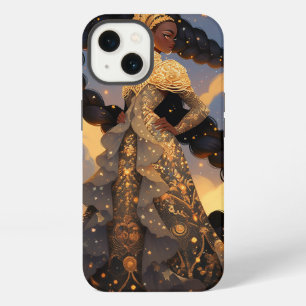 Cosmic Lady Afroamerikanische Fantasy-Kunst iPhone Hülle