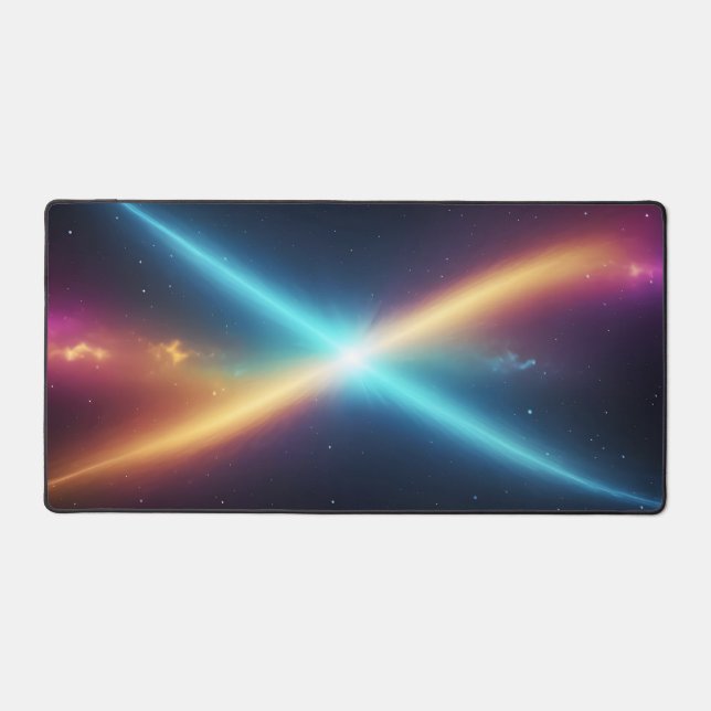 Cosmic Light Collision Abstract Glowing Space Schreibtischunterlage (Vorderseite)