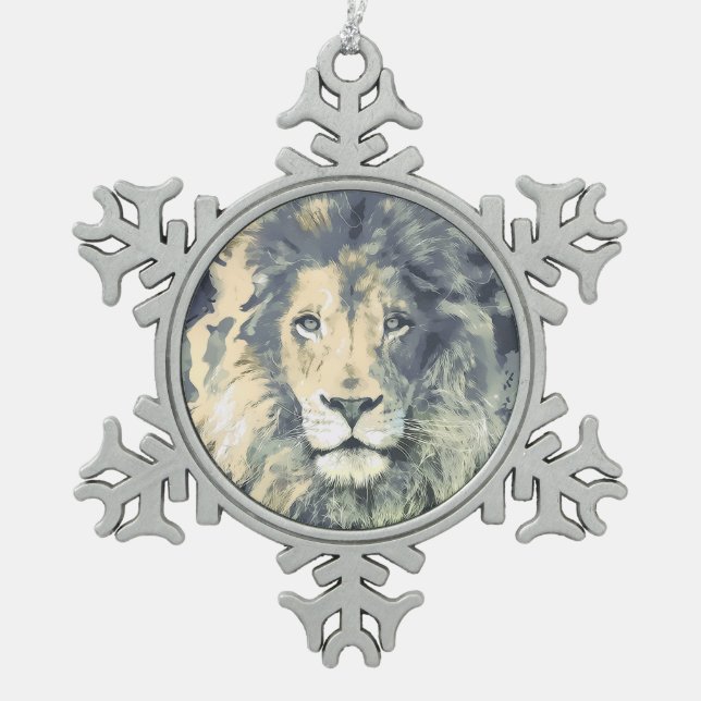 COSMIC LIKING | Zinnschneeflocken Schneeflocken Zinn-Ornament (Vorderseite)