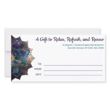 Cosmic Lila Boho Mandala Geschenkkarte