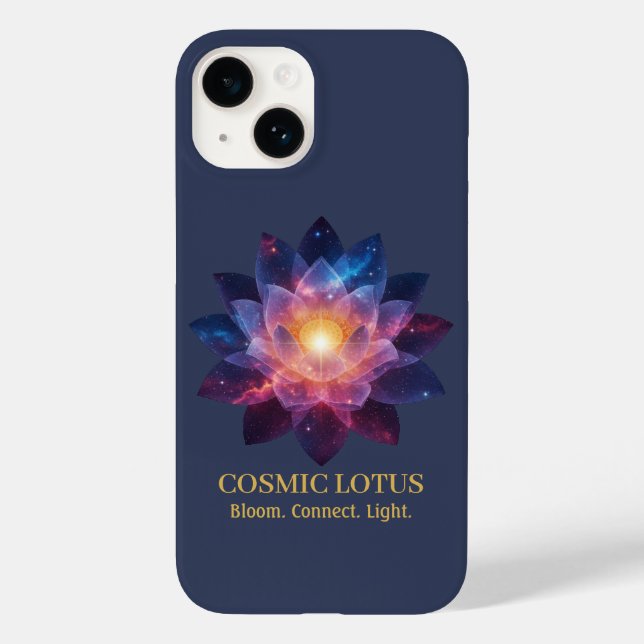 Cosmic Lotus Flower | Galaxy Bloom Energy Case-Mate iPhone 14 Hülle (Rückseite)