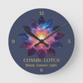 Cosmic Lotus Flower - Galaxy Bloom Energy Runde Wanduhr