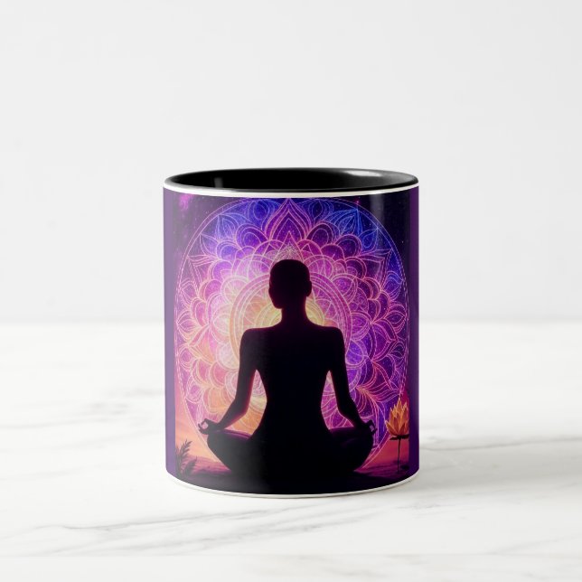 Cosmic Mandala Zweifarbige Tasse (Mittel)