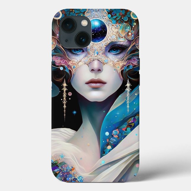 Cosmic Masked Goddess Queen Fantasy Art Case-Mate iPhone Hülle (Rückseite)