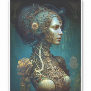 Cosmic Masked Goddess Queen Fantasy Art Sticker