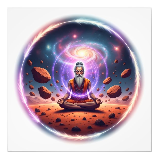 Cosmic Meditator Photo Print - Galaxy Art Fotodruck (Vorne)