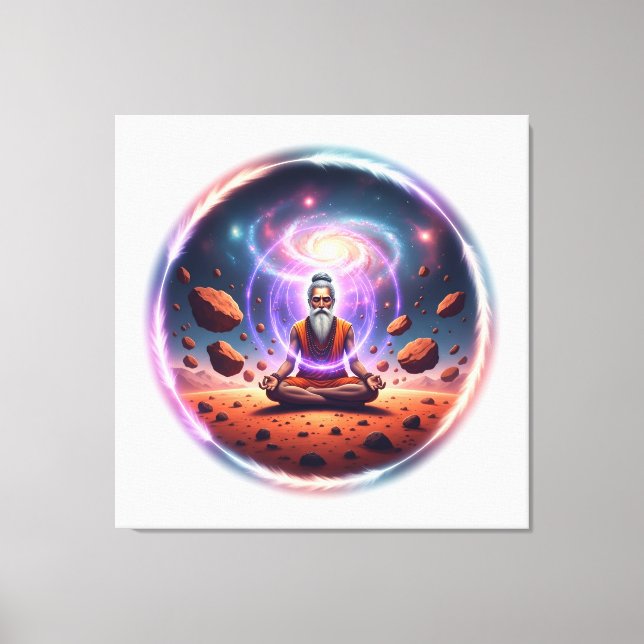 Cosmic Meditator Stretched Canvas Art Leinwanddruck (Vorderseite)