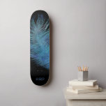 *~* Cosmic Midnight Sky Pastell Boho Feather Skateboard<br><div class="desc">* Energetisch Enhanced Magical Mystical Cosmic Celestial Bohemisch Sinti und Roma Rustic atemberaubend schöne dunkle Midnight Navy Blue Watercolor Himmelshintergrund und funkelnde Himmelskosmie Federdesign. Die zauberhafte Feder ist sehr leicht und flüsternd. * Passen Sie an / Personalisieren Sie Ihre INITIALE / MONOGRAMM oder NAME. Mit dem Designer auch mit dem...</div>