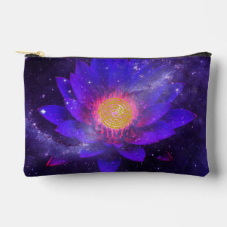 Cosmic Midnight Water Lily Zubehörtasche