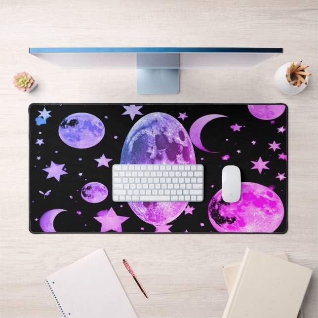 Cosmic Moon Desk Mat Noir (Bureau 1)