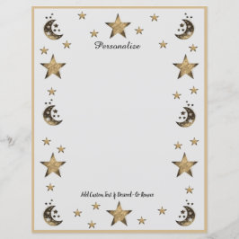 Cosmic Moon & Stars Black & Gold personalisieren