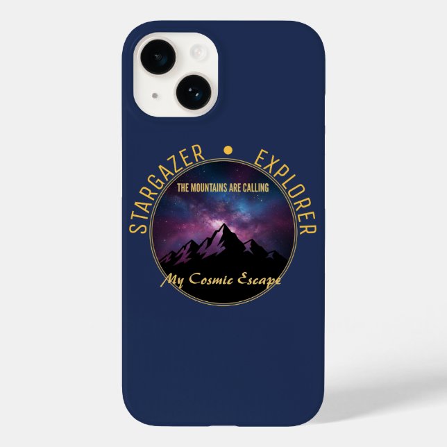 Cosmic-Mountain-Calling-Fall Case-Mate iPhone 14 Hülle (Rückseite)