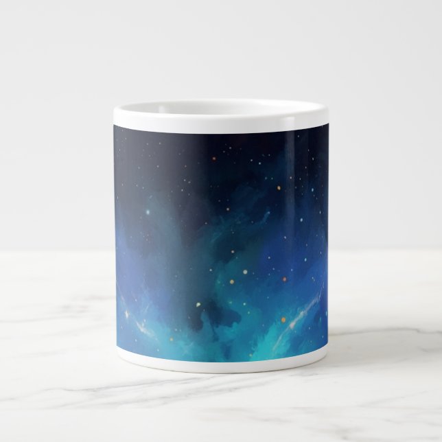 Cosmic Nebula Abstract Galaxy Space Art Jumbo-Tasse (Vorderseite)
