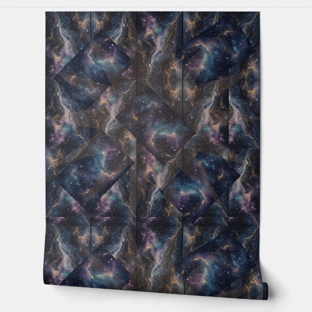 Cosmic Nebula Swirl 3D Wallpaper – Smooth Vinyl Tapete (Abrollen)