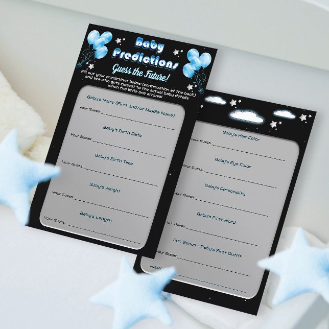 Cosmic Night Blue Balloons Baby Predictions Game (Von Creator hochgeladen)