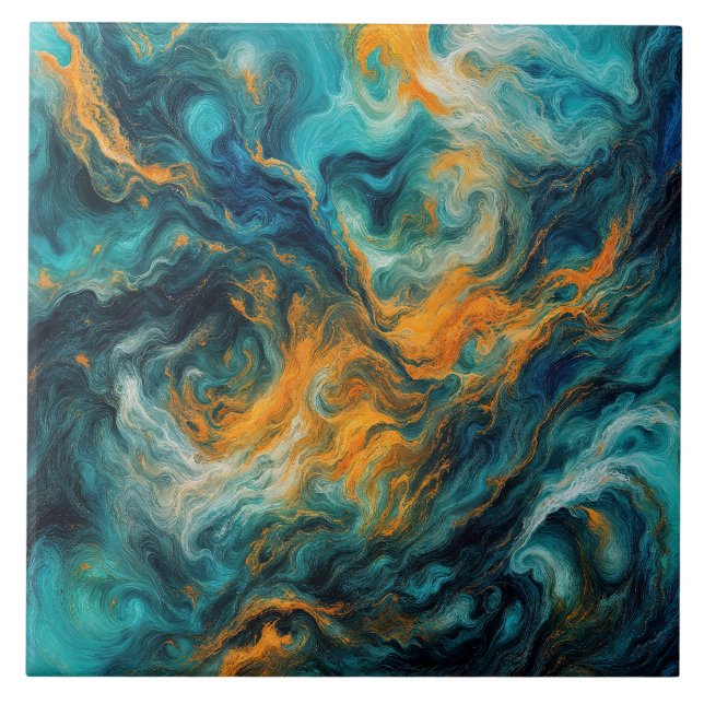 Cosmic Ocean Square - Abstrakte Farben Fliese (Vorderseite)