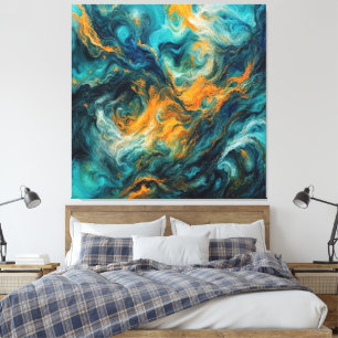 Cosmic Ocean Square - Abstrakte Farben Leinwanddruck